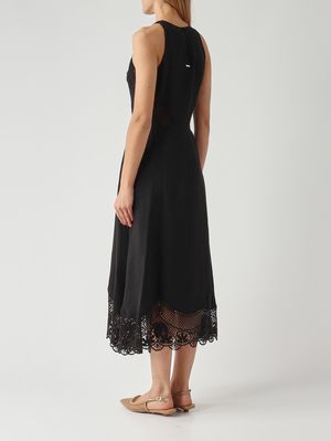 4. Vestido de mujer de viscosa y lino. Negro