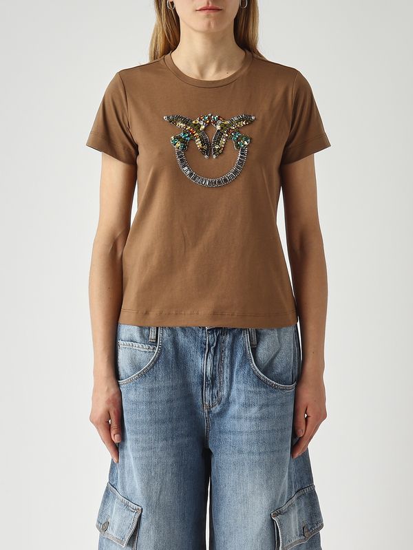 1. Quentin women's cotton T-shirt Brown Pinko 100535a33f