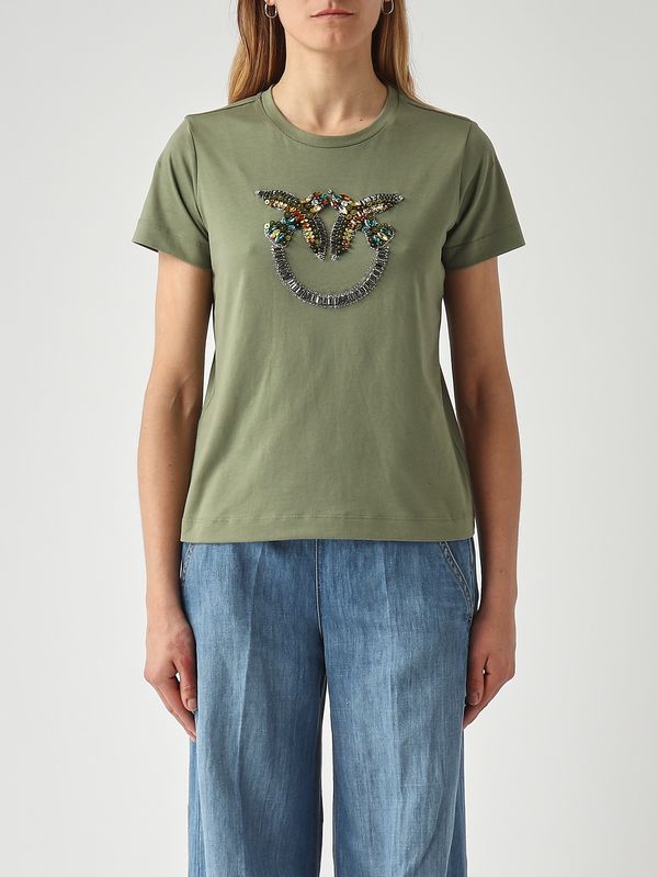 1. Quentin women's cotton T-shirt Green Pinko 100535a33f