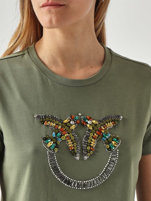 5. Quentin women's cotton T-shirt Green Pinko 100535a33f