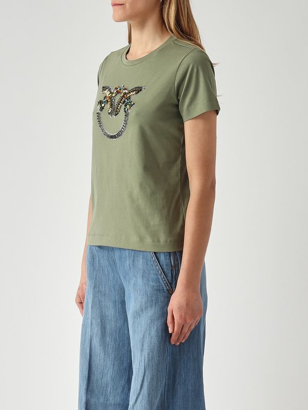 3. Quentin women's cotton T-shirt Green Pinko 100535a33f