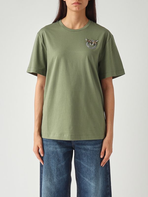 T-shirt femme Strepitoso en coton Vert Pinko
