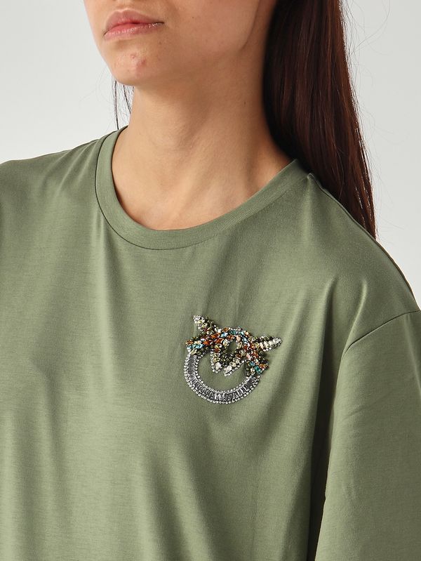 5. Women's "Strepitoso" cotton t-shirt Green Pinko 105526a33f