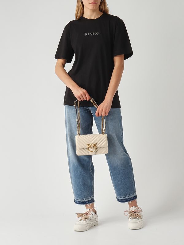 2. Camiseta de mujer "Strepitoso" de algodón. Negro Pinko 105526a33s