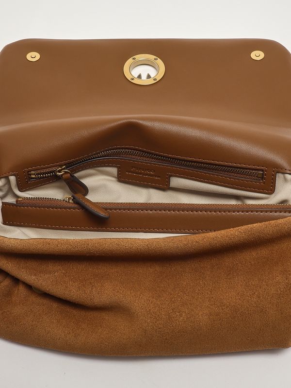 5. Borsa donna Click Soft Baguette in suede Marrone Pinko 106178a0f6