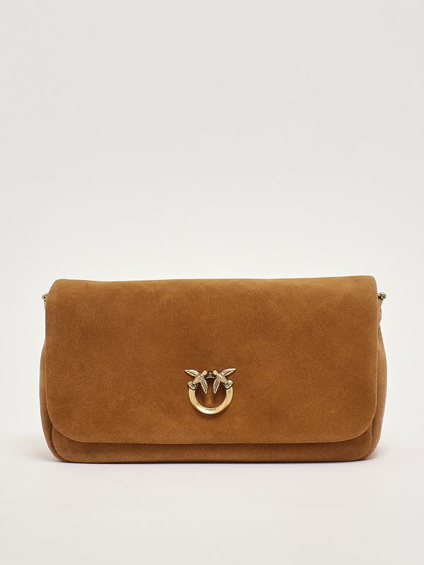 1. Borsa donna Click Soft Baguette in suede Marrone Pinko 106178a0f6