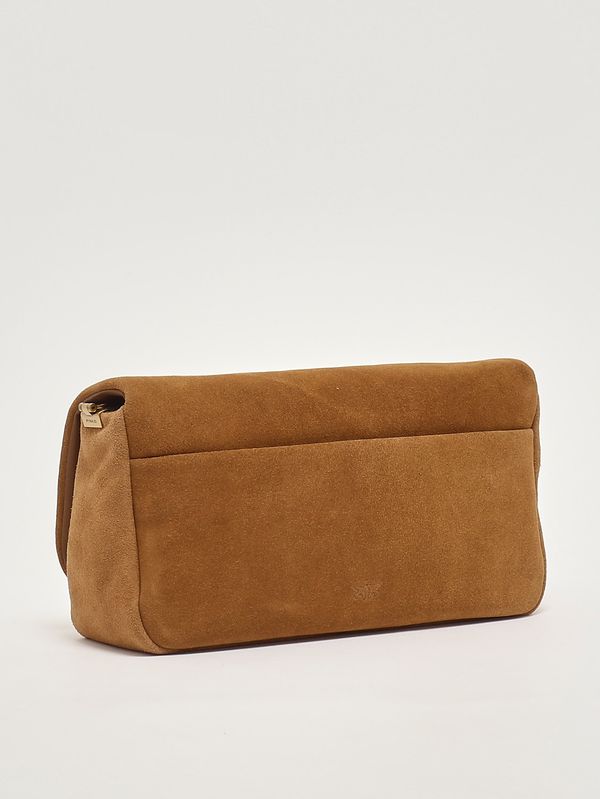 3. Borsa donna Click Soft Baguette in suede Marrone Pinko 106178a0f6