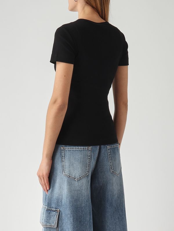 4. T-shirt femme Brughero en coton stretch Noir Pinko 106815a3al
