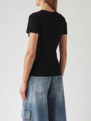 4. T-shirt femme Brughero en coton stretch Noir
