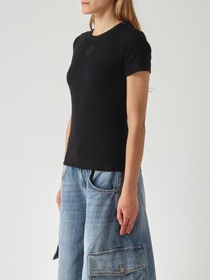 3. T-shirt femme Brughero en coton stretch Noir