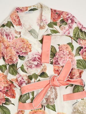 3. Seidenkimono für Mädchen Weiß-Rosa