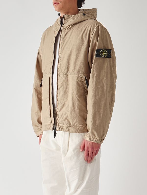 3. Giacca uomo in tessuto calandrato intrecciato Panama Beige Stone Island l1s154100053s0069