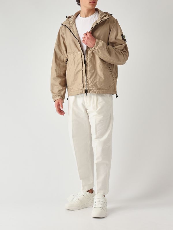 2. Giacca uomo in tessuto calandrato intrecciato Panama Beige Stone Island l1s154100053s0069