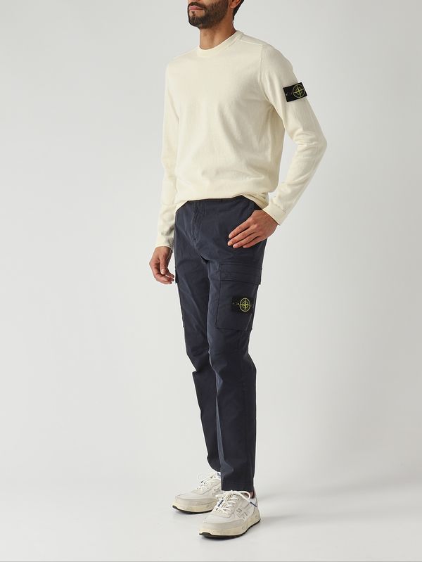 2. Maglia uomo in cotone biologico grezzo a maglia rasata Avorio Stone Island l1s155100062s00b9