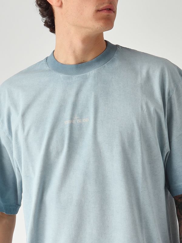 5. Herren-T-Shirt aus gekämmtem Baumwolljersey Pastell-Hellblau Stone Island l1s152100002s0366