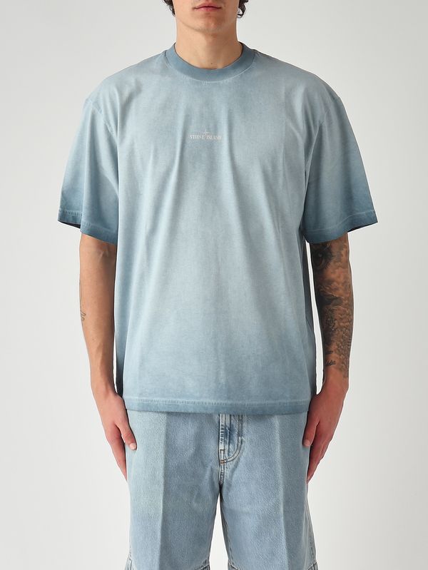 1. Herren-T-Shirt aus gekämmtem Baumwolljersey Pastell-Hellblau Stone Island l1s152100002s0366