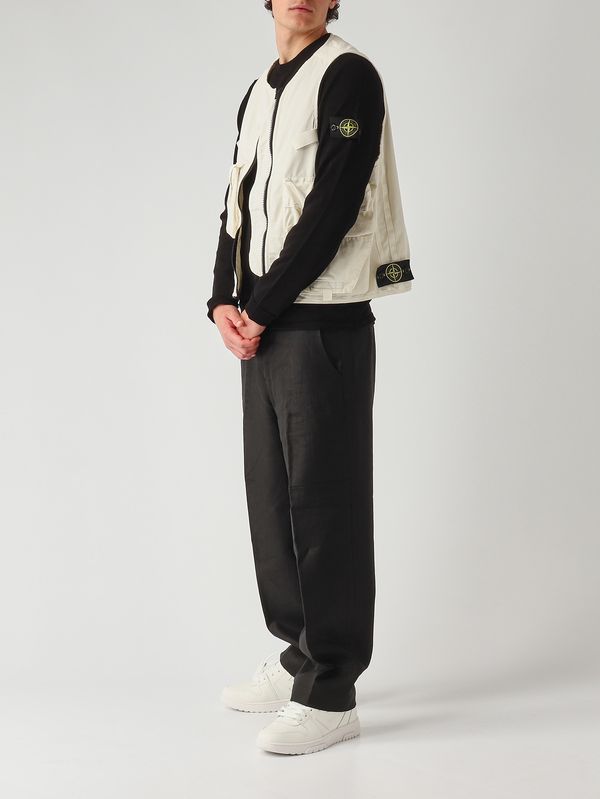 2. Herrenweste aus Stretch-Ripstop-Baumwolle Elfenbein Stone Island l1s15g100006s0318