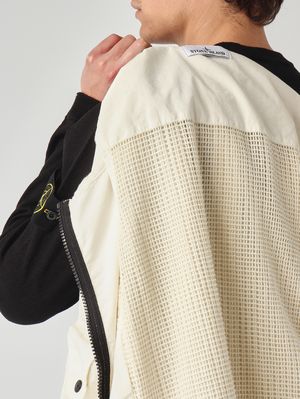 6. Herrenweste aus Stretch-Ripstop-Baumwolle Elfenbein