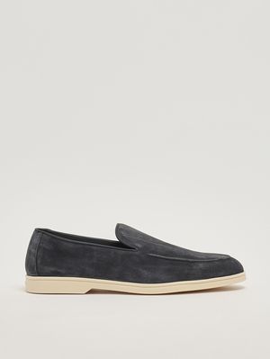 1. Men's suede moccasins Blue