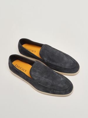 2. Men's suede moccasins Blue