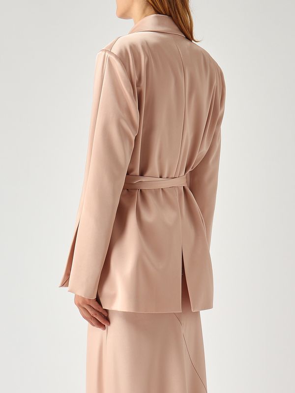 4. Blazer Rapa para mujer en tejido con efecto satinado. Rosa Pinko 106589a1y5