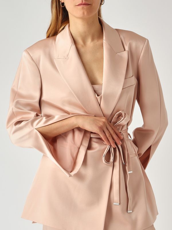 5. Blazer Rapa para mujer en tejido con efecto satinado. Rosa Pinko 106589a1y5