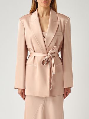 1. Blazer Rapa para mujer en tejido con efecto satinado. Rosa