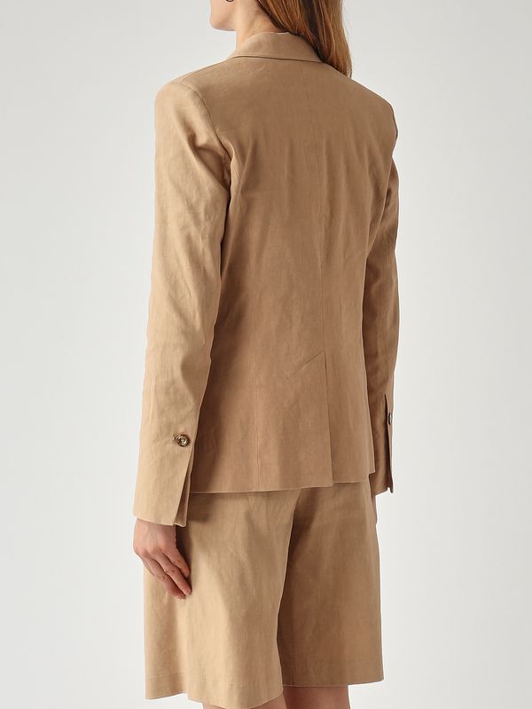 4. Blazer Freda para mujer en mezcla de lino elástico. Chantilly Pinko 106597a34i