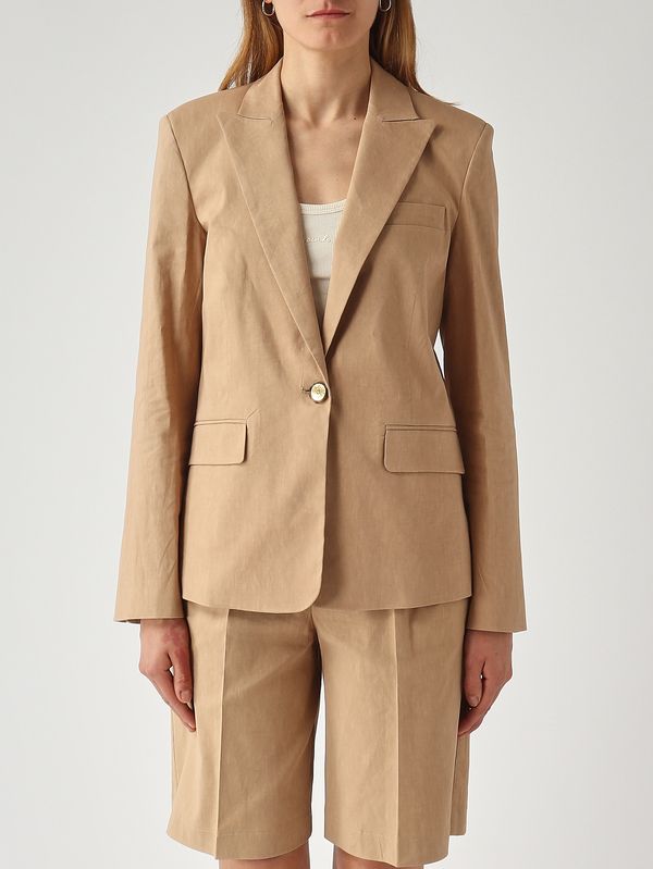 1. Blazer Freda para mujer en mezcla de lino elástico. Chantilly Pinko 106597a34i