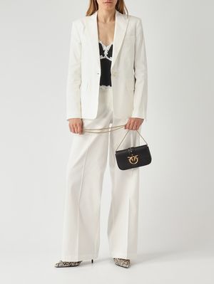 2. Blazer Freda para mujer en mezcla de lino elástico. Blanco