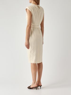 4. Abito donna Amadine in frisottino di viscosa stretch Bianco vaniglia