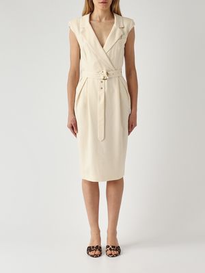 1. Abito donna Amadine in frisottino di viscosa stretch Bianco vaniglia