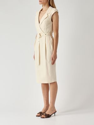 3. Abito donna Amadine in frisottino di viscosa stretch Bianco vaniglia