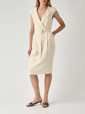 2. Abito donna Amadine in frisottino di viscosa stretch Bianco vaniglia