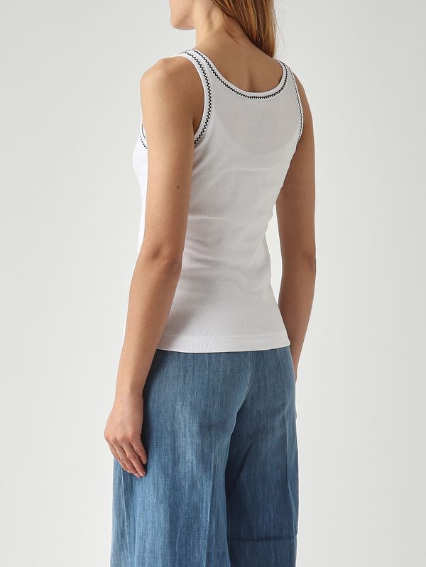 4. Women's stretch cotton tank top Black-White Pinko 106816a3al