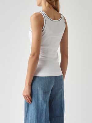 4. Women's stretch cotton tank top Black-White