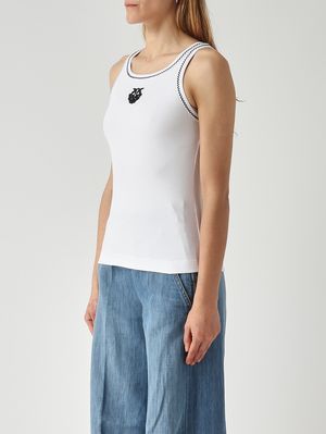 3. Women's stretch cotton tank top Black-White