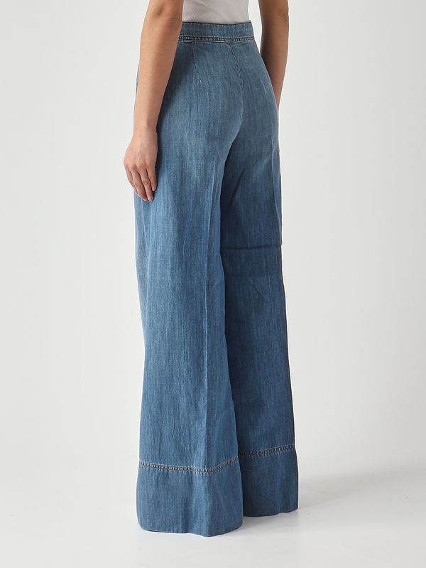 4. Damen-Jeans für den Strand aus Baumwoll-Leinen-Mischung Mittlerer Denim Pinko 106398a33j