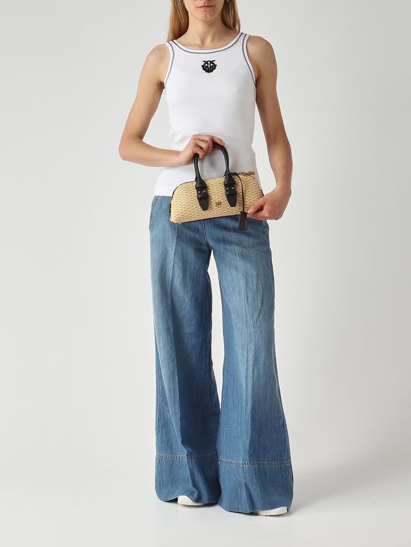 2. Damen-Jeans für den Strand aus Baumwoll-Leinen-Mischung Mittlerer Denim Pinko 106398a33j
