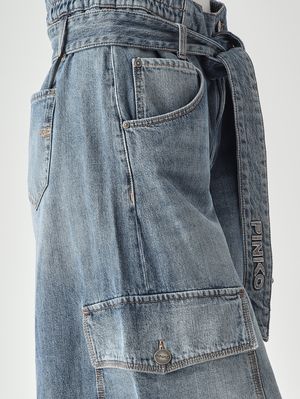 5. Bermuda donna Blonde in denim di cotone Denim Chiaro