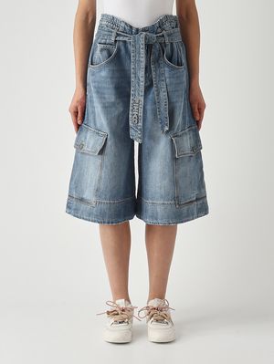 1. Bermuda donna Blonde in denim di cotone Denim Chiaro