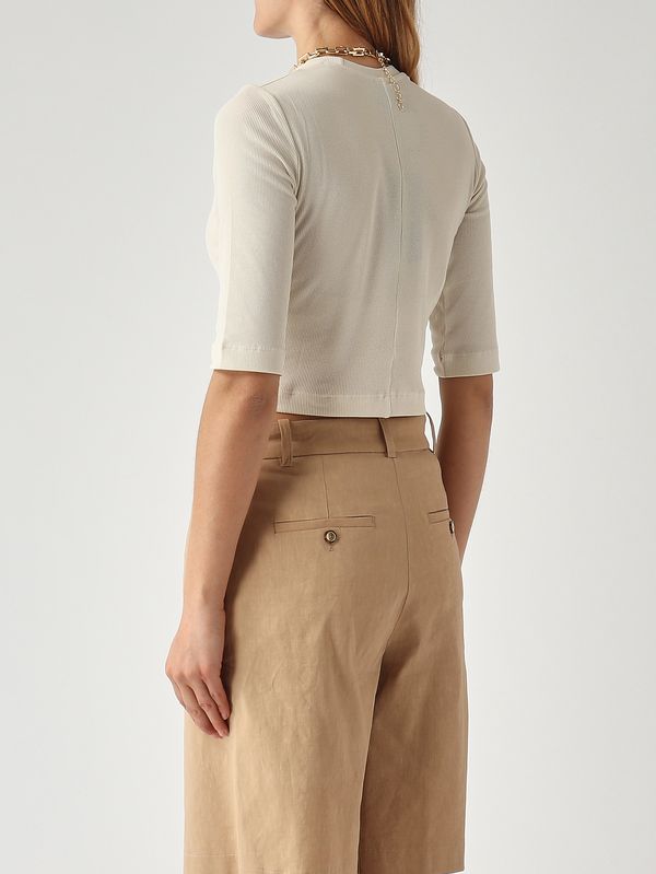 4. Kimberly Damenbluse aus Stretch-Baumwollcrêpe Beige Pinko 106635a32c