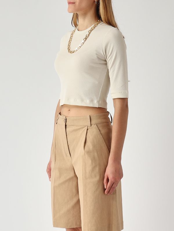 3. Kimberly Damenbluse aus Stretch-Baumwollcrêpe Beige Pinko 106635a32c