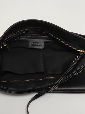 6. Damentasche Belt Bag aus Leder Schwarz