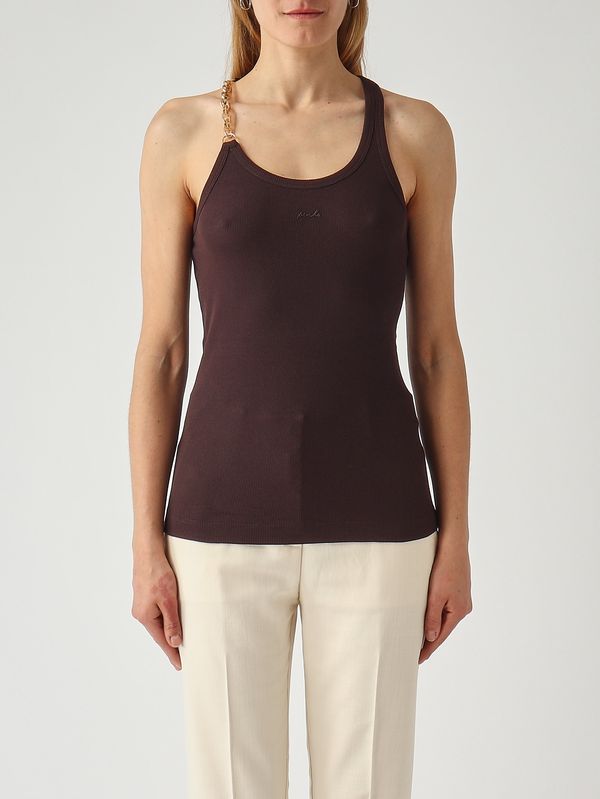 Women's stretch cotton tank top Brown Pinko