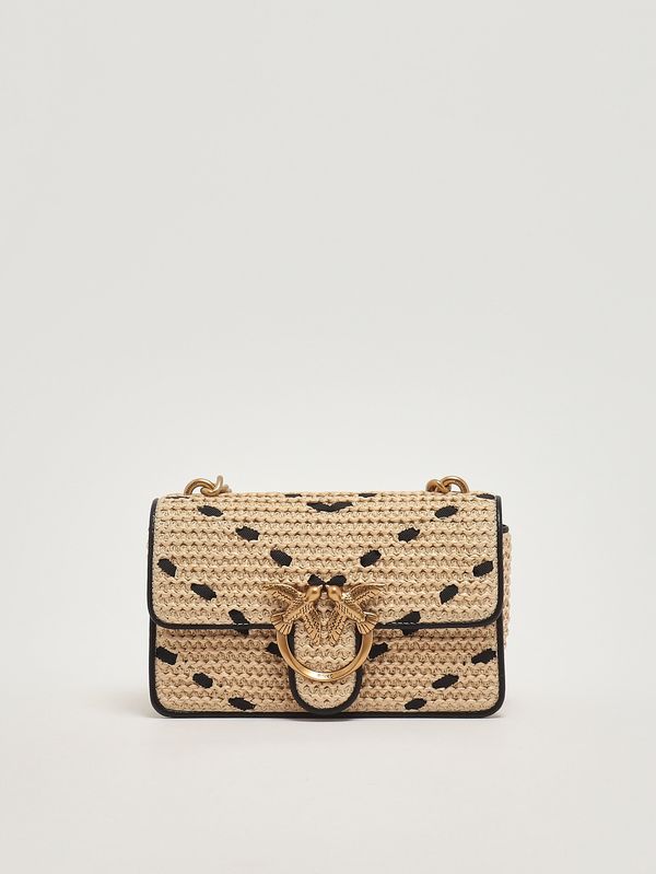 1. Borsa donna Love One Mini light in rafia Paglia-Nero Pinko 104550a1rl