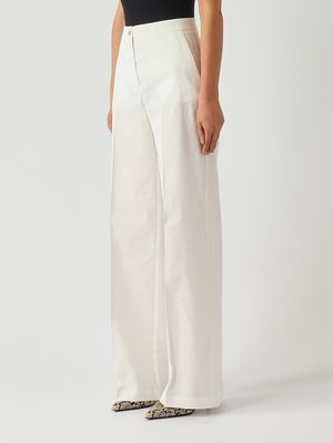 3. Pantalone donna Jacopone in misto lino stretch Bianco