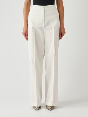 1. Pantalone donna Jacopone in misto lino stretch Bianco