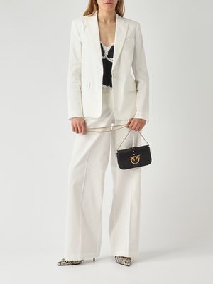 2. Pantalone donna Jacopone in misto lino stretch Bianco