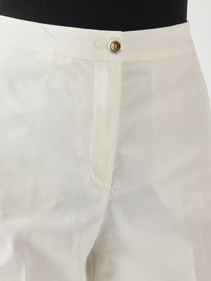 5. Pantalone donna Jacopone in misto lino stretch Bianco
